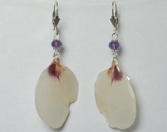 Earrings - Petals of HIBISCUS - 925 Silver - Amethyst
