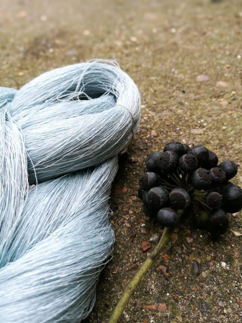 summer yarn Baltic linen natural linen knitting linen flax linen skein pure linen blue flax knitting yarns Blue linen spring yarn