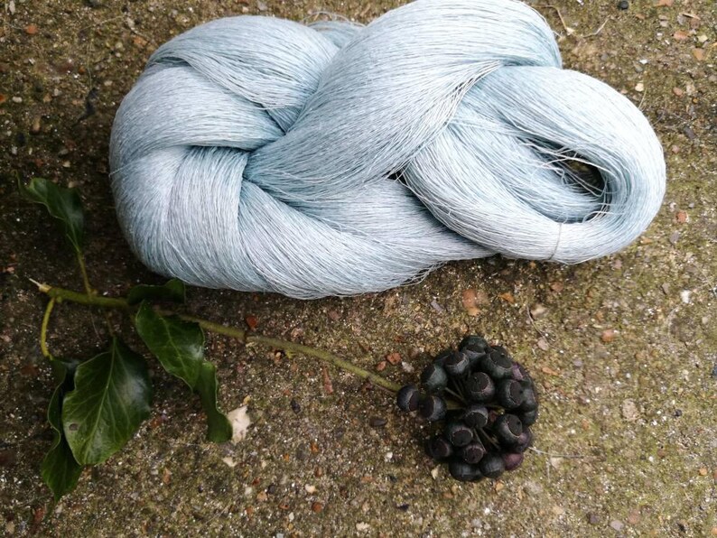 summer yarn Baltic linen natural linen knitting linen flax linen skein pure linen blue flax knitting yarns Blue linen spring yarn