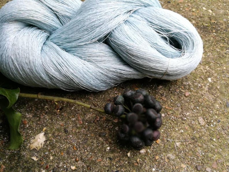 summer yarn Baltic linen natural linen knitting linen flax linen skein pure linen blue flax knitting yarns Blue linen spring yarn