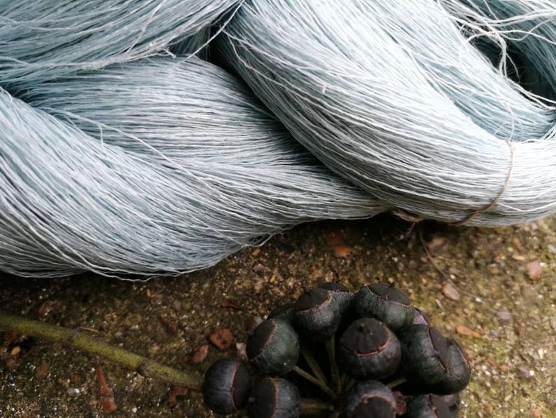 summer yarn Baltic linen natural linen knitting linen flax linen skein pure linen blue flax knitting yarns Blue linen spring yarn