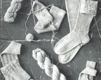 Knitting pattern, book of footwear, PDF pattern, patons/baldwins 6517, socks knitting pattern, 3 ply knitting pattern