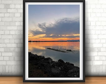 Lake sunset, art print, photography, printable poster, digital items, instant download, home decor
