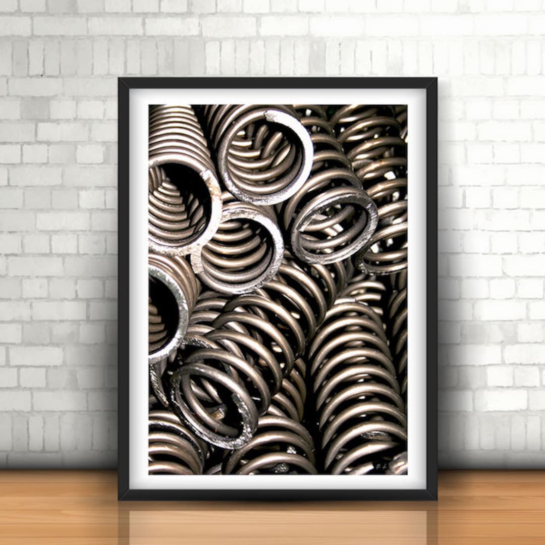 Compression Spring Poster Springs, Printable Poster, Home Decor, Photography, Industrial Style ...