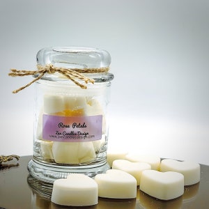 Heart Shaped Soy Wax Melts  in Rose Petals Fragrance