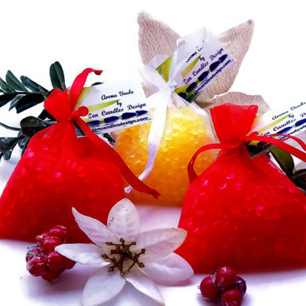 Holiday Aroma Scented beads Sachet, Car Air Freshener, Room Air Freshener, Drawer sachet freshener, Pick Your Scent