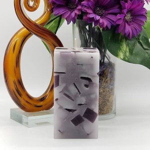 Lavender Scented Pillar Candle, Chunky Pillar Candle, Purple Scented Pillar, Violet Pillar Candle, Square Pillar, Decorative Pillar Candle