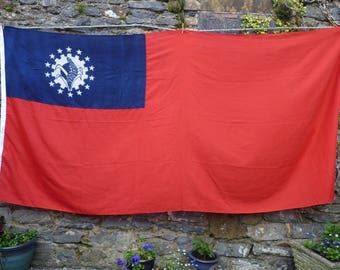 Miraculous Myanmar Flag. Vintage Large Flag