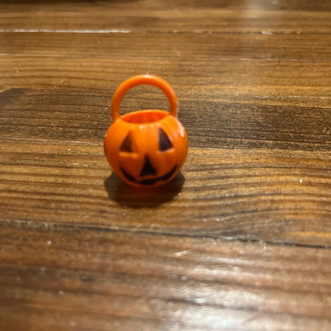 VTG Miniature Jack O Lantern Trick or Treat Bucket 1 Mini Diarama Fairy ...