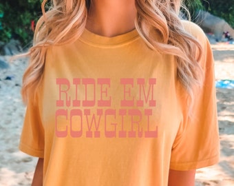 Comfort Colors Shirt, Western Beach Cowgirl Graphic Tee, Trendy Boho Surfer Cowgirl TShirt, Summer Cowboy T-Shirt, Oversized Shirt