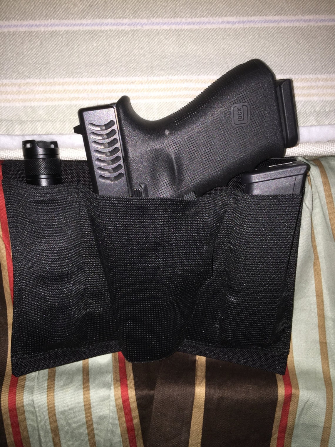 Bed Gun Holster Rack Bedside Mattress Couch Tactical Gun 2 Magazine