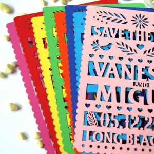 Destination wedding Mexico save the date papel picado love doves save the date fiesta invitation mexico theme save the date mexico