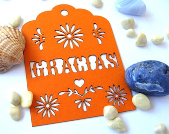Gracias Papel Picado Favor Tags: Mexican Fiesta Wedding