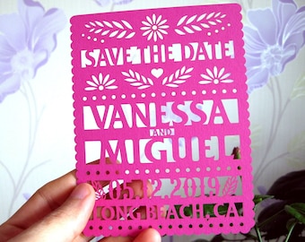 SVG Messico salva la data in formato SVG papel picado fiesta invito papel picado salva la data quinceanera in formato SVG messicano salva la data in formato SVG cricut