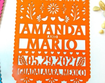 Papel Picado Save the Date, Mexican Fiesta, Destination Wedding