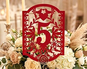 Papel Picado Table Numbers, Mexican Wedding Fiesta Decor