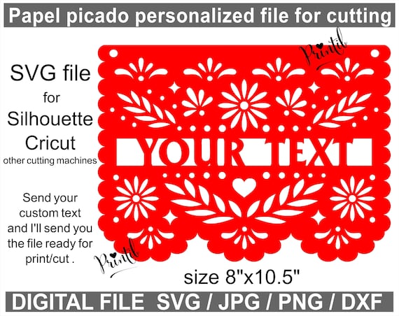Download Papel Picado Svg File For Cutting Personalized File Banner Etsy