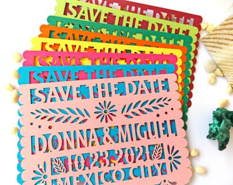 Mexico wedding Mexico save the date papel picado save the date Fiesta invitation mexico theme save the date mexico