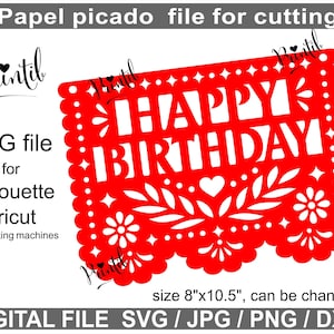 9 SVG Papel picado banner SVG fiesta svg Papel picado Happy Birthday svg Coco svg Fiesta Banner cricut Fiesta Decoration mexico svg