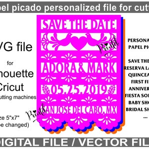Papel picado SVG, fiesta svg, save the date svg, mexican svg, papel picado for cricut