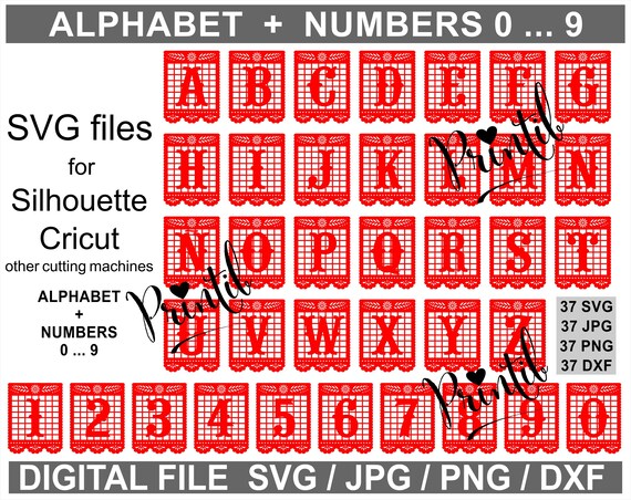 Download Papel Picado Alphabet Svg File For Cutting Papel Picado Etsy