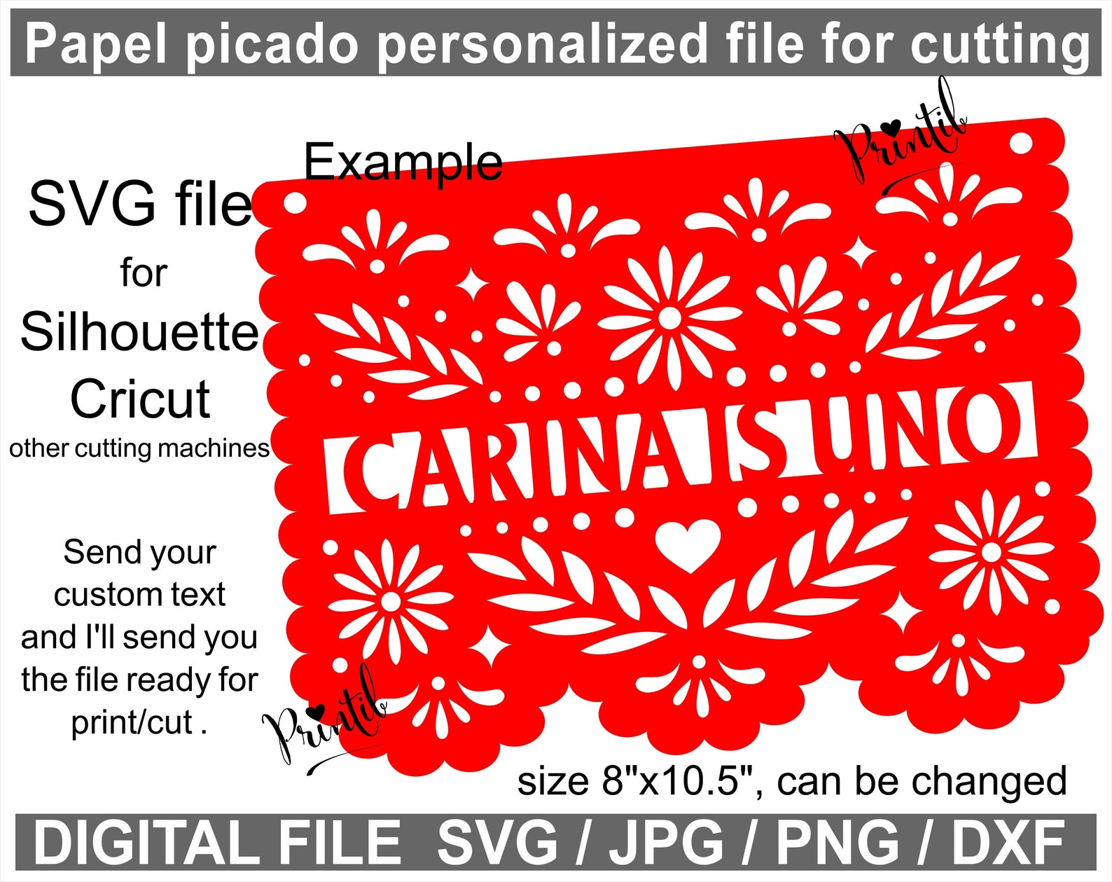 Papel Picado SVG File for Cutting Personalized File Banner - Etsy