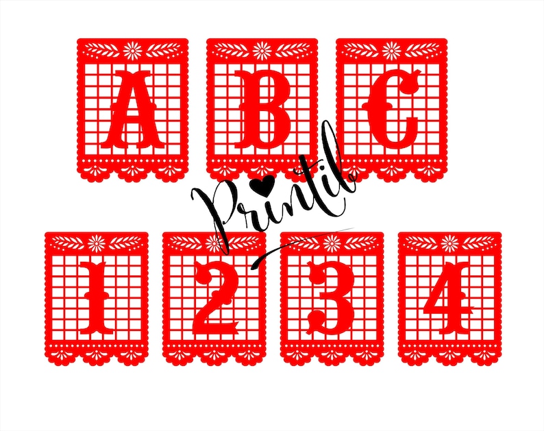 Papel picado alphabet svg file for cutting papel picado  etsy Papel picado alphabet svg file for cutting papel picado  etsy