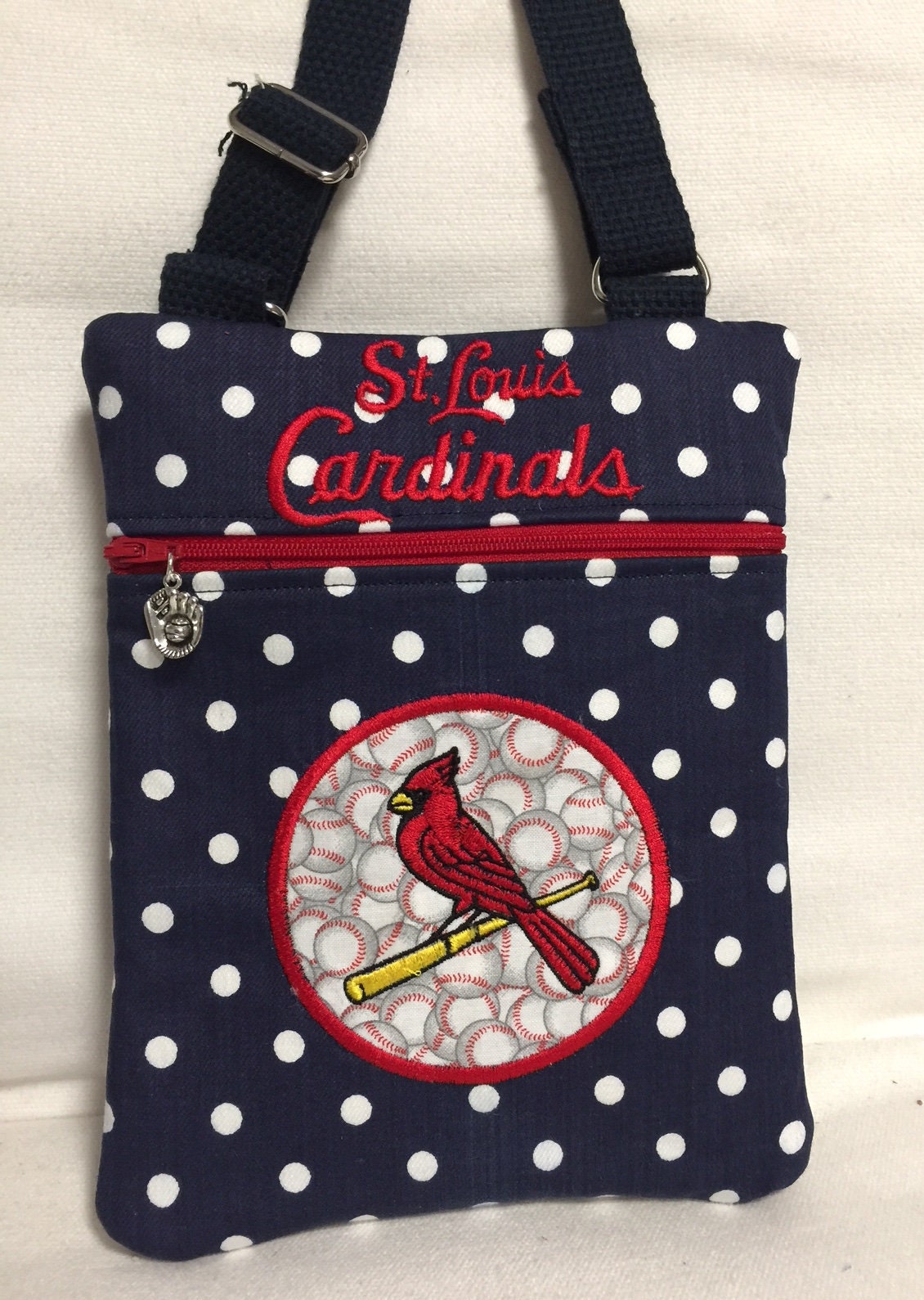 Cute St Louis Cardinals Base Ball Travel Bag Makeup Bag 
