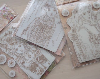 cardmaking New Santoro London Gorjuss On Top of the World 7-piece Urban stamp set journalling scrapbooking