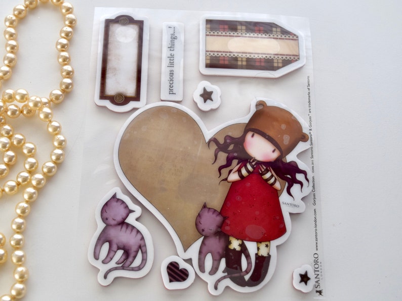 Santoro Gorjuss Urban Rubber Stamp Set THE LITTLE FRIEND