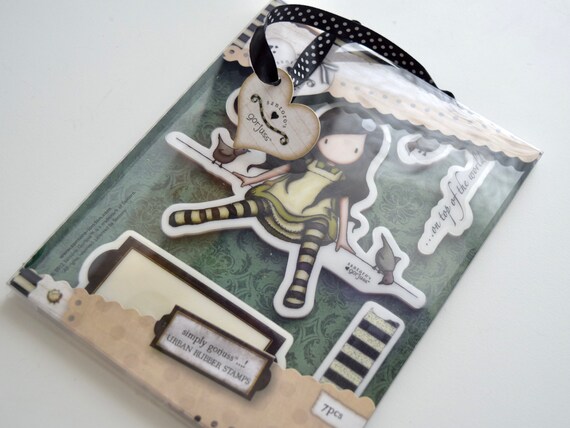 cardmaking New Santoro London Gorjuss On Top of the World 7-piece Urban stamp set journalling scrapbooking