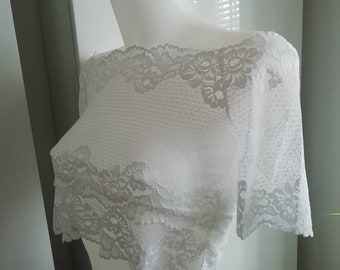 Lace Crop Top Off  shoulder White Lace Top Gift for her Lace Top Womens Top White Top Summer Top White Lace Blouse Festival Top Girls Gift