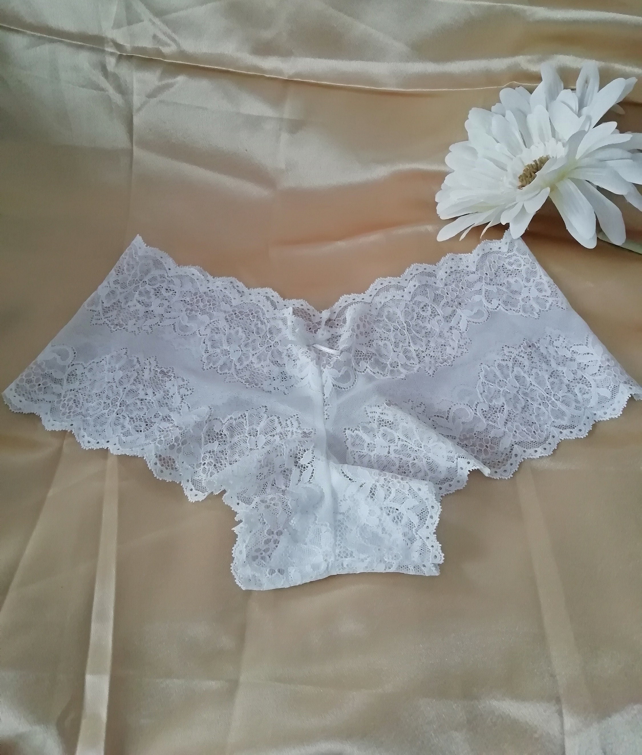 White Lace Knickers Gift for Her French Knickers Sheer Knickers Lace  Knickers Lace Panty Lace Underwear White Lac Knickers Womens Knickers 