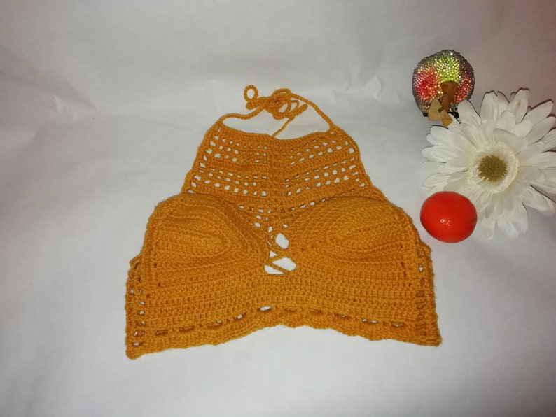 mustard bralette top