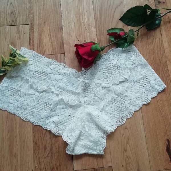 White Lace Knickers Gift for her French knicker Lace Panty lingerie  Sheer knickers Lace Knicker Lace Underwear Floral KnickerWomen Knickers