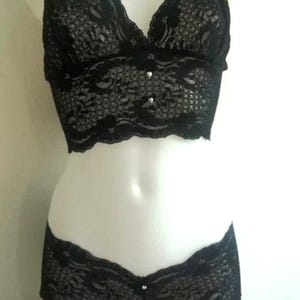 Lace Bralette Black Lace Bralette Gift for her Lace lingerie Womens Bralette Set  Lingerie Lacey Bralette Lace Bra Lace knicker Triangle Bra