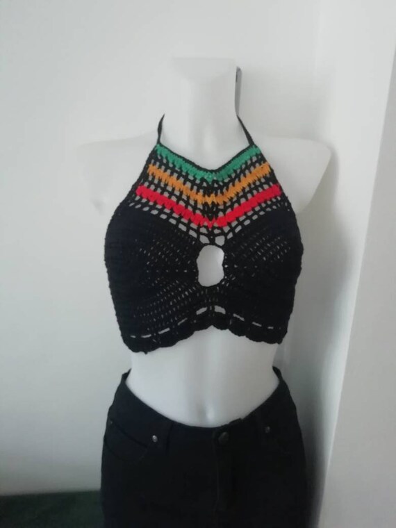 rainbow crochet bralette