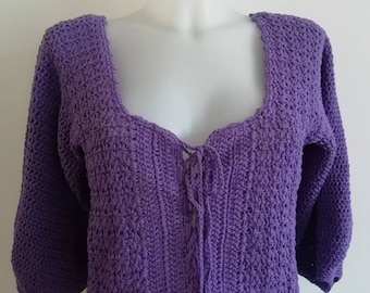 Crochet Crop Top   Crochet Festival Top Purple Top Gift for her Crop Blouse Cotton Top Crochet Top Womens Top  Womens Crop Top Girl CropTop