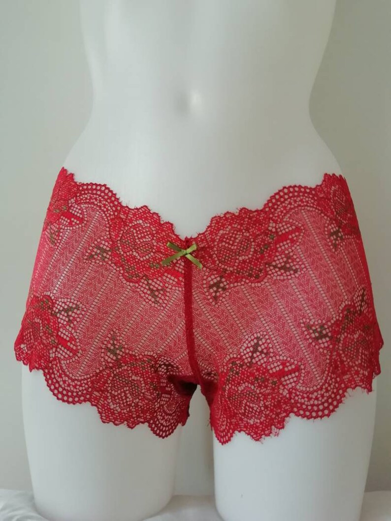 Womens Lace Knickers Lace Knickers Gift for Her French Knickers Red