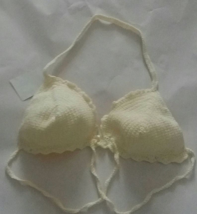 the yarn has a hint of shimmer sparkle and glamorous Festival Top Crop top Cream Top Crochet Top Cream Crochet Bralette