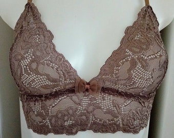 Lace Bralette Gift for her Lace Bra  Brown Lace Bralette Women Bralette Lace Lingerie  Womens Gift Bralette Womens Bra Ladies Bra Girls Gift