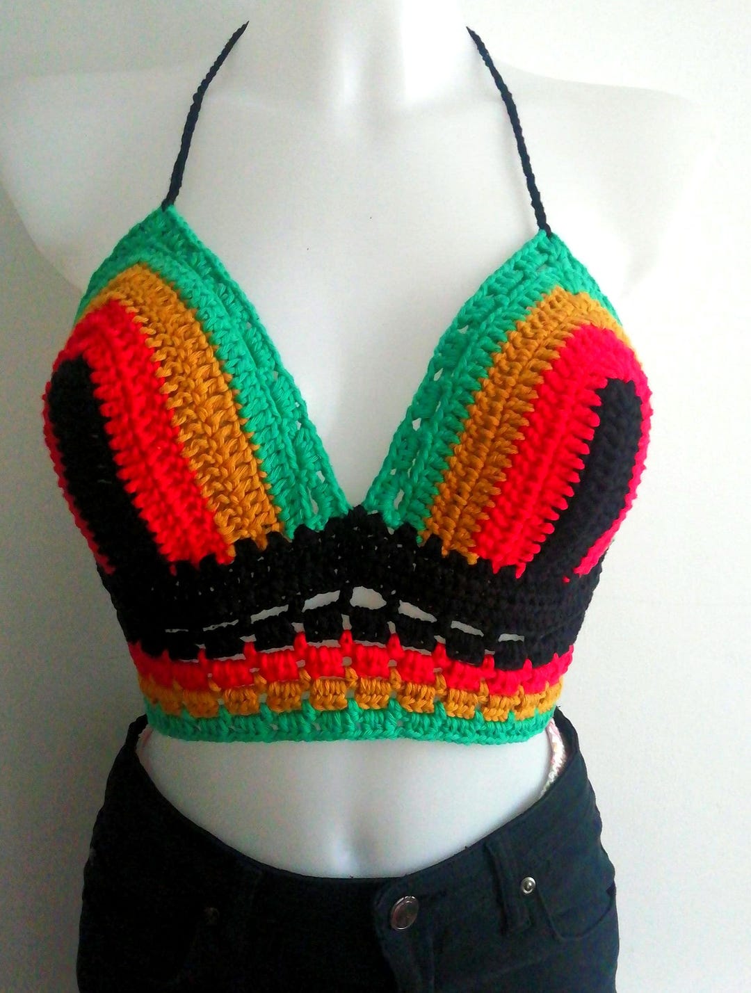 Crop Top Rasta Urban Outfitters Silence + Noise - Taille Petit S - Occasion Très Bon état