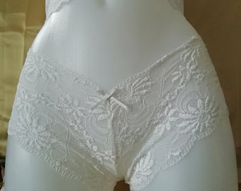 White Lace Knickers Gift for her French Knickers  Sheer Knickers Lace Knickers Lace Panty Lace Underwear White Lac Knickers Womens Knickers