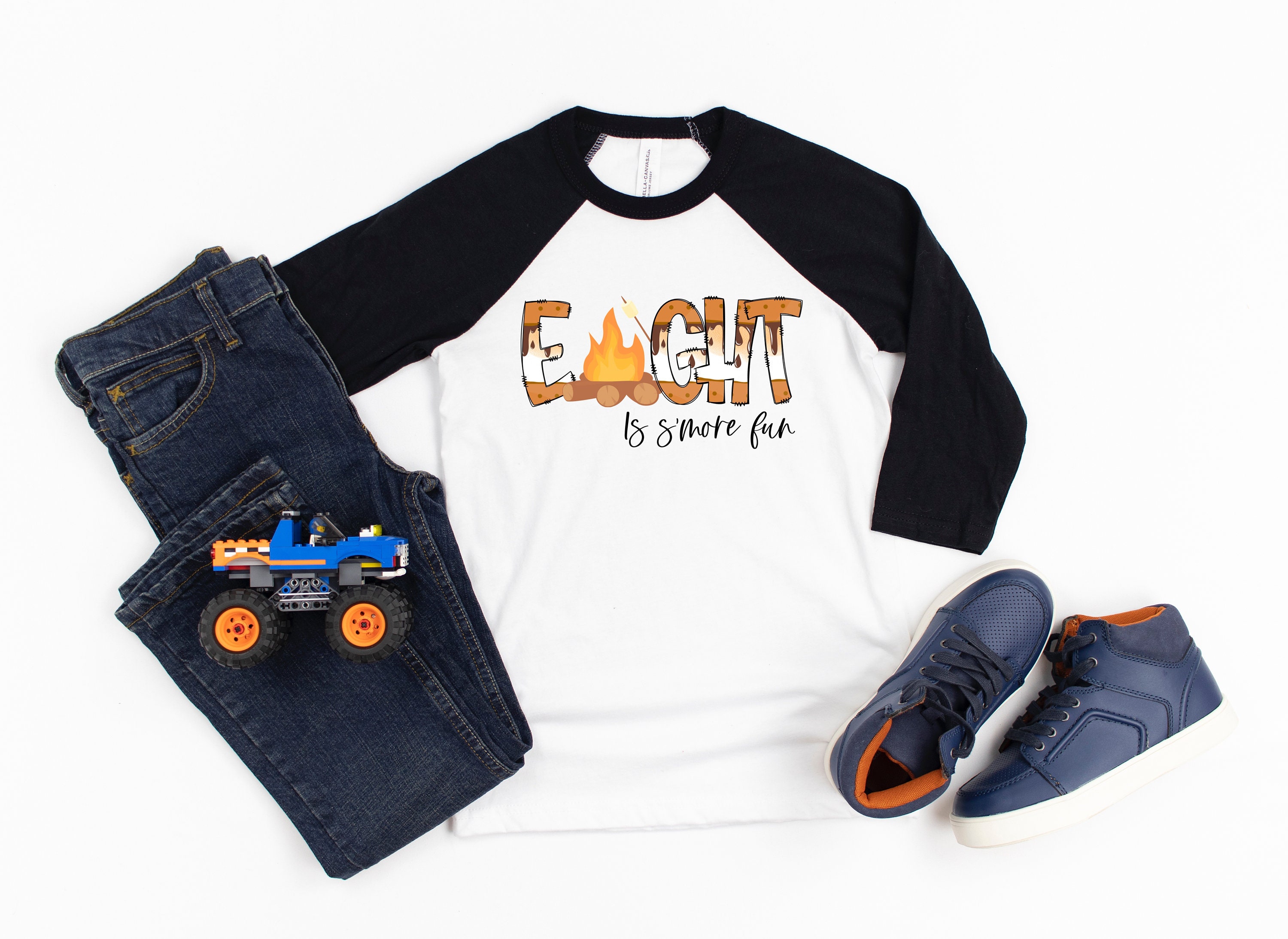 S'more Fun Birthday Shirt, 8th Birthday Shirt, Smores Birthday, Eight is Smore Better, Camping Birthday Tee