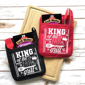King Of The Grill|Bbq Grilling Oven Mitt|Bbq Oven Mitt|Bbq Pot Holder Gift|Grilling Pot Holder Gift|Grilling Mitt Gift|Funny Oven Mitt