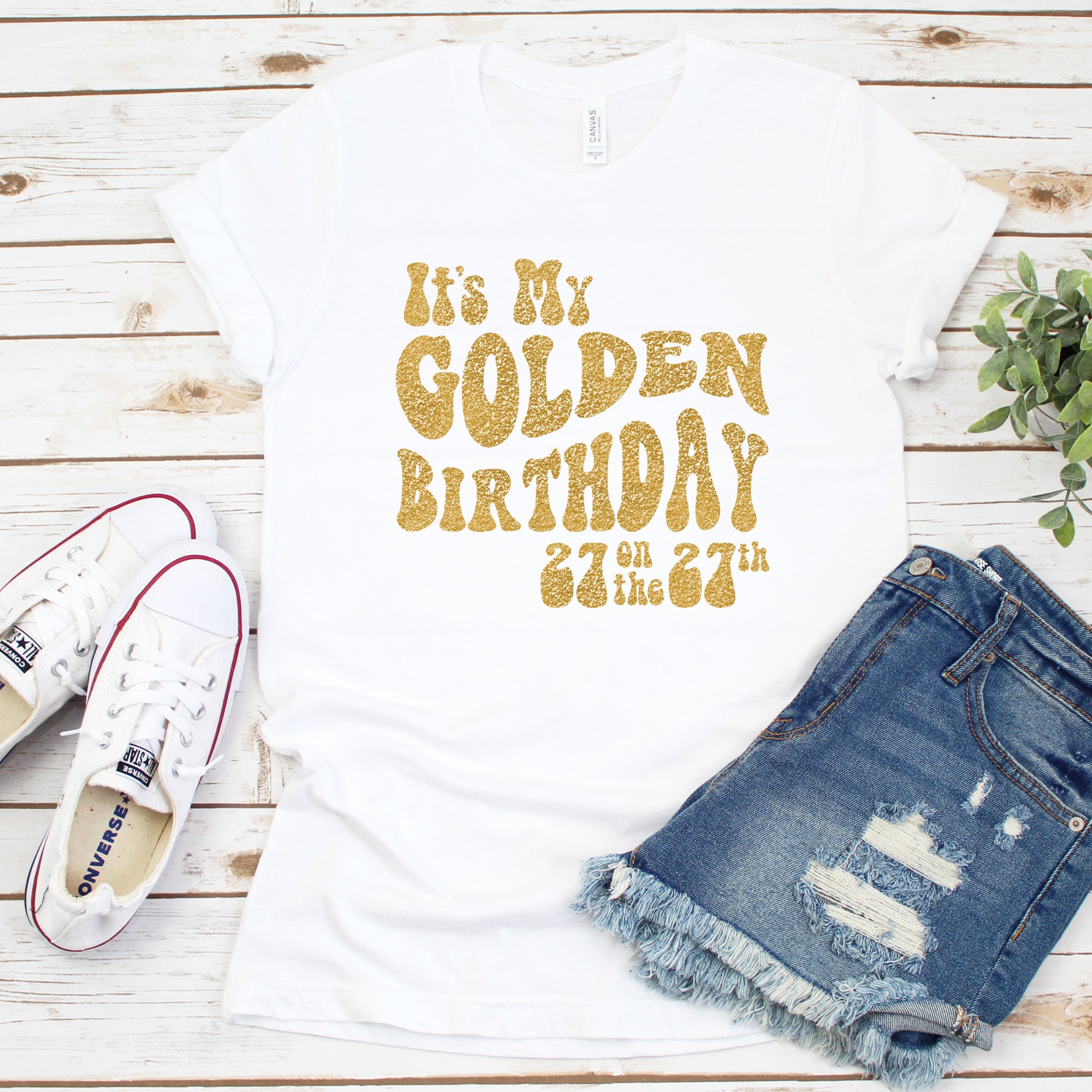 Golden Birthday Ladies Shirt, It's My Golden Birthday, Birthday Day Tee Shirt, Glitter Birthday