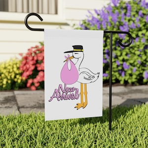 Stork Birth Announcement Yard Flag, Baby Announcement Garden Flag,It&#39;s A Girl Yard Sign,It&#39;s A Boy Yard Sign,It&#39;s A Girl Yard Flag