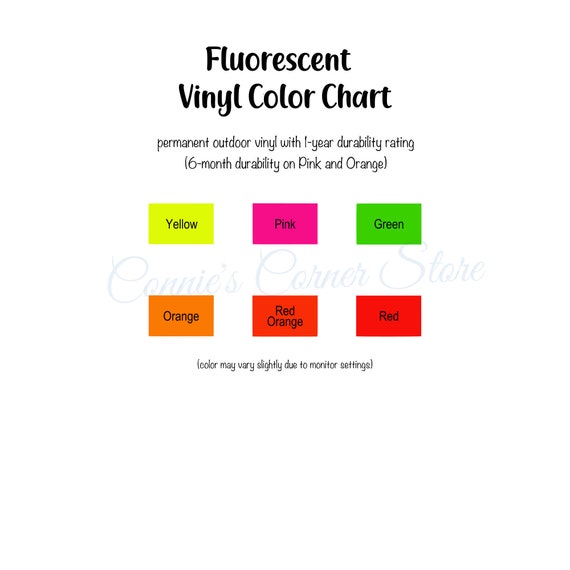 Fluorescent Color Chart