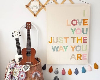 Limited edition I/WE love you just the way you are banner, wall hanging. As seen in @olivia_olliella's home