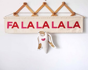 Fa La La La La kerstbanner, wandkleed